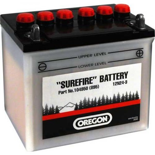 Akumulator OREGON 12V 24Ah - desno plus za MTD, YARDMAN, GUTBROD, HUSQVARNA, SNAPPER, TORO MERE: D186MM x Š125MM x V176MM Akumulator OREGON 12V 24Ah - desno plus za MTD, YARDMAN, GUTBROD, HUSQVARNA, SNAPPER, TORO MERE: D186MM x Š125MM x V176MM
