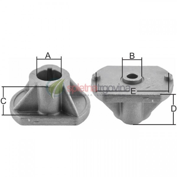 Prirobnica noža - A: 20,1mm, B: 18mm, C: 30mm, D: 39mm, E: 65mm Prirobnica noža - A: 20,1mm, B: 18mm, C: 30mm, D: 39mm, E: 65mm