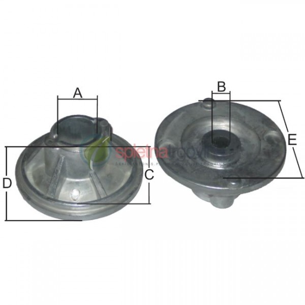 Prirobnica noža - A: 22,2mm, B: 10mm, C: 22mm, D: 33mm, E:65mm Prirobnica noža - A: 22,2mm, B: 10mm, C: 22mm, D: 33mm, E:65mm