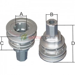 Prirobnica noža - A: 22,2mm, B: 22mm, C: 43mm, D: 87mm, E: / Prirobnica noža - A: 22,2mm, B: 22mm, C: 43mm, D: 87mm, E: /